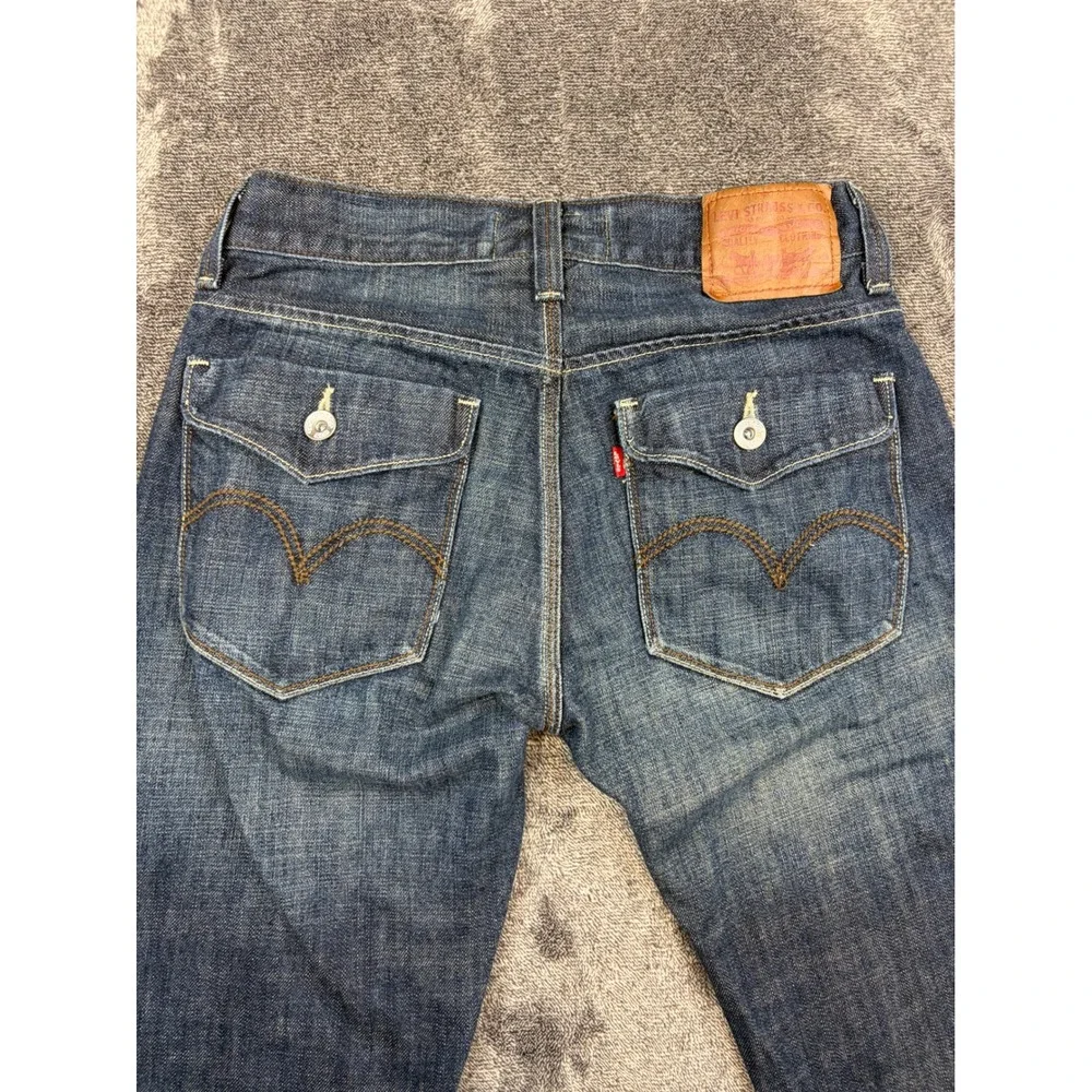 Levi's The Original Jeans Mens 32x34 Blue Slim Straight Dark Wash Denim